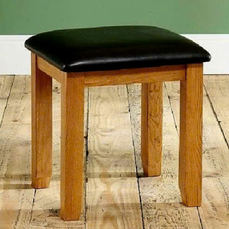 Rustic Oak : Ghế Đôn Gỗ Sồi - Mặt Nệm 
